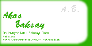 akos baksay business card